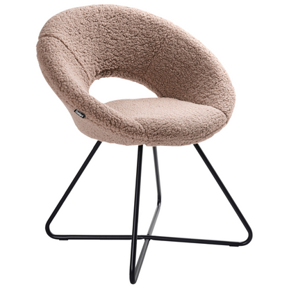 Taupe Boucle Accent Chair Armless With Cross Base