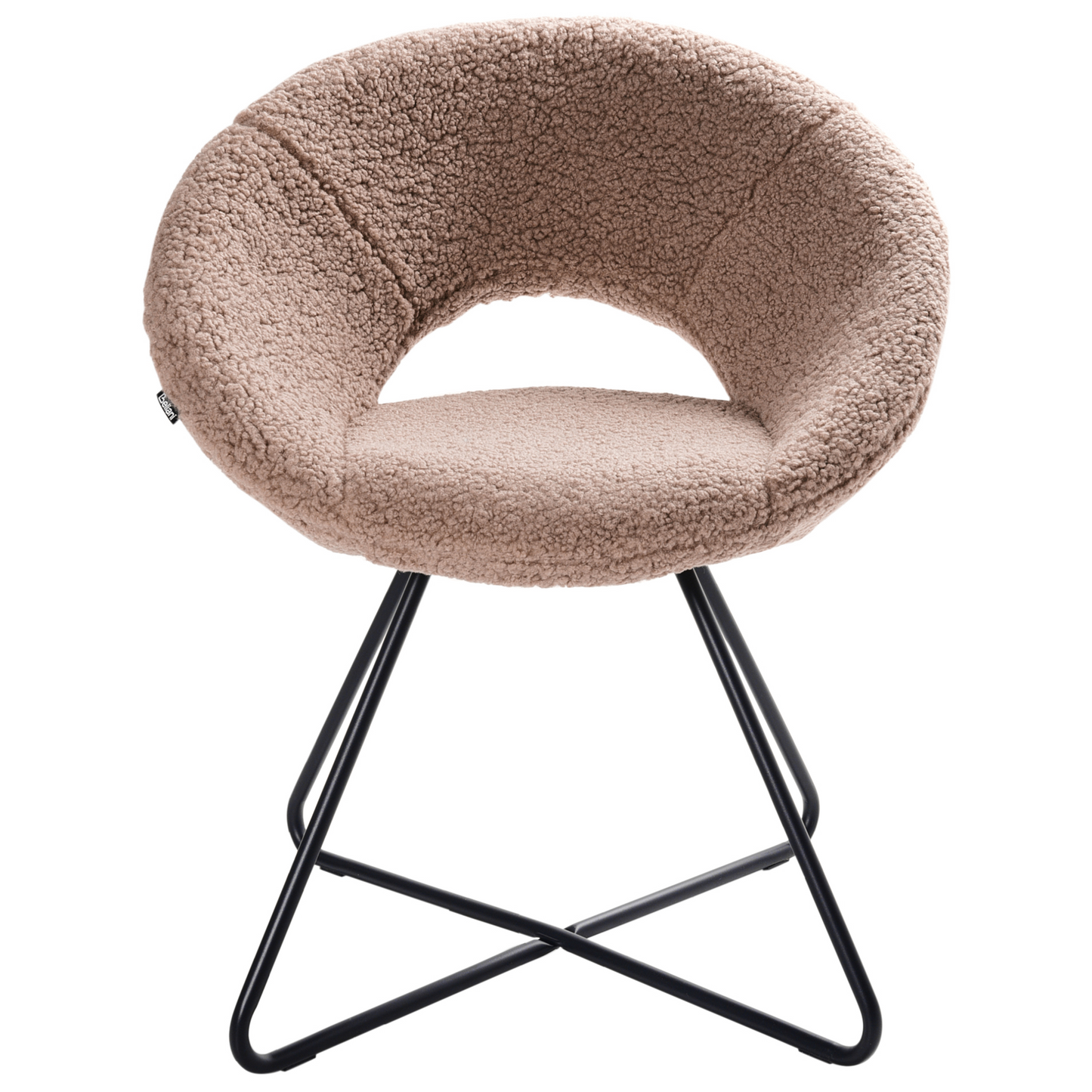 Taupe Boucle Accent Chair Armless With Cross Base