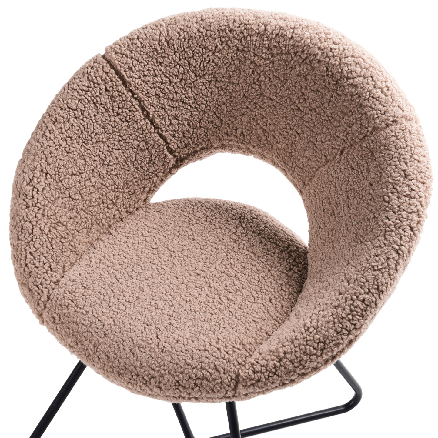 Taupe Boucle Accent Chair Armless With Cross Base
