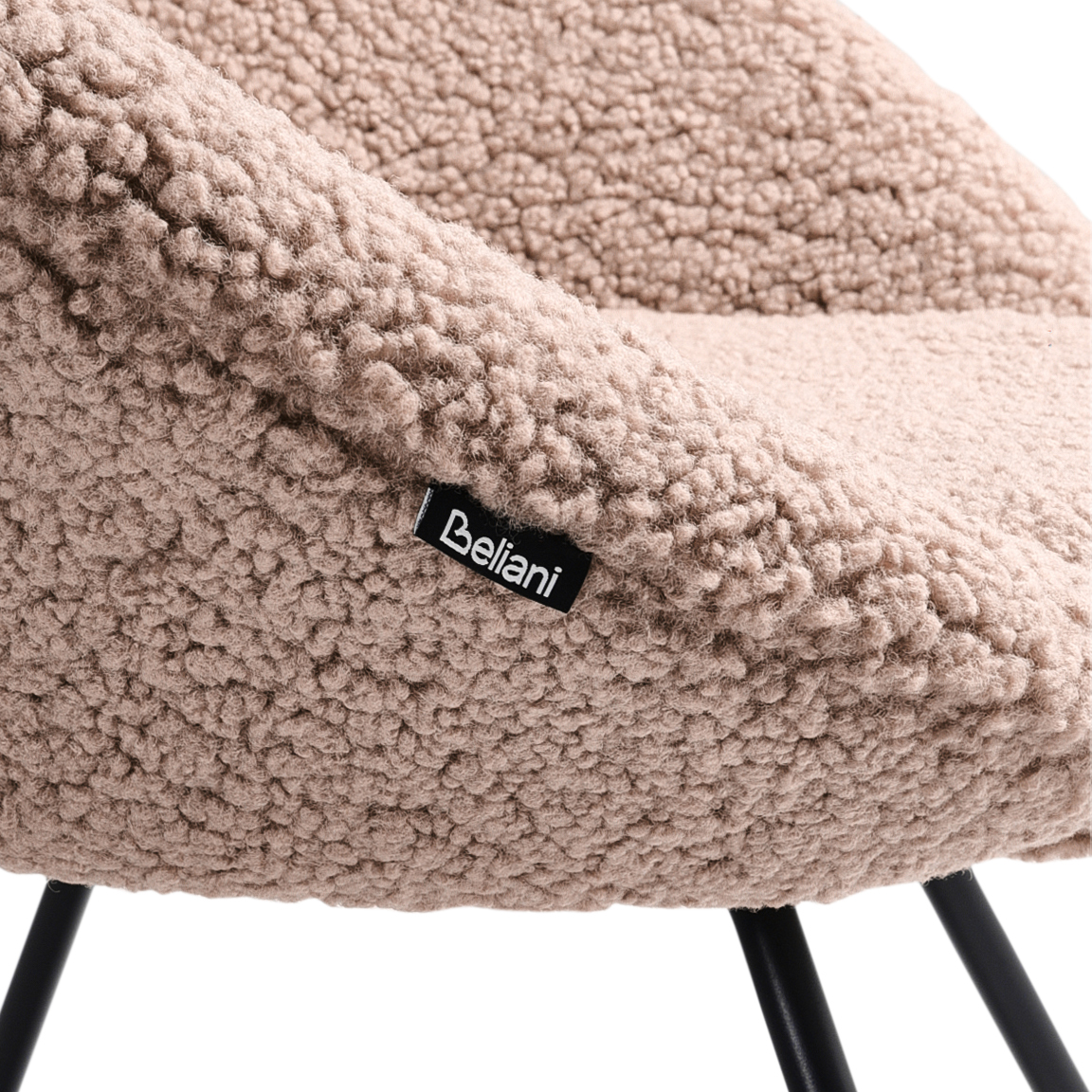 Taupe Boucle Accent Chair Armless With Cross Base