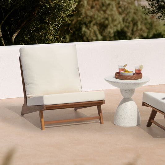 Low Chair With Off White Cushions Slipper Design