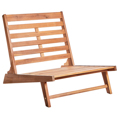 Acacia Living Set Of 2 Low Chairs With Light Wood Cushions