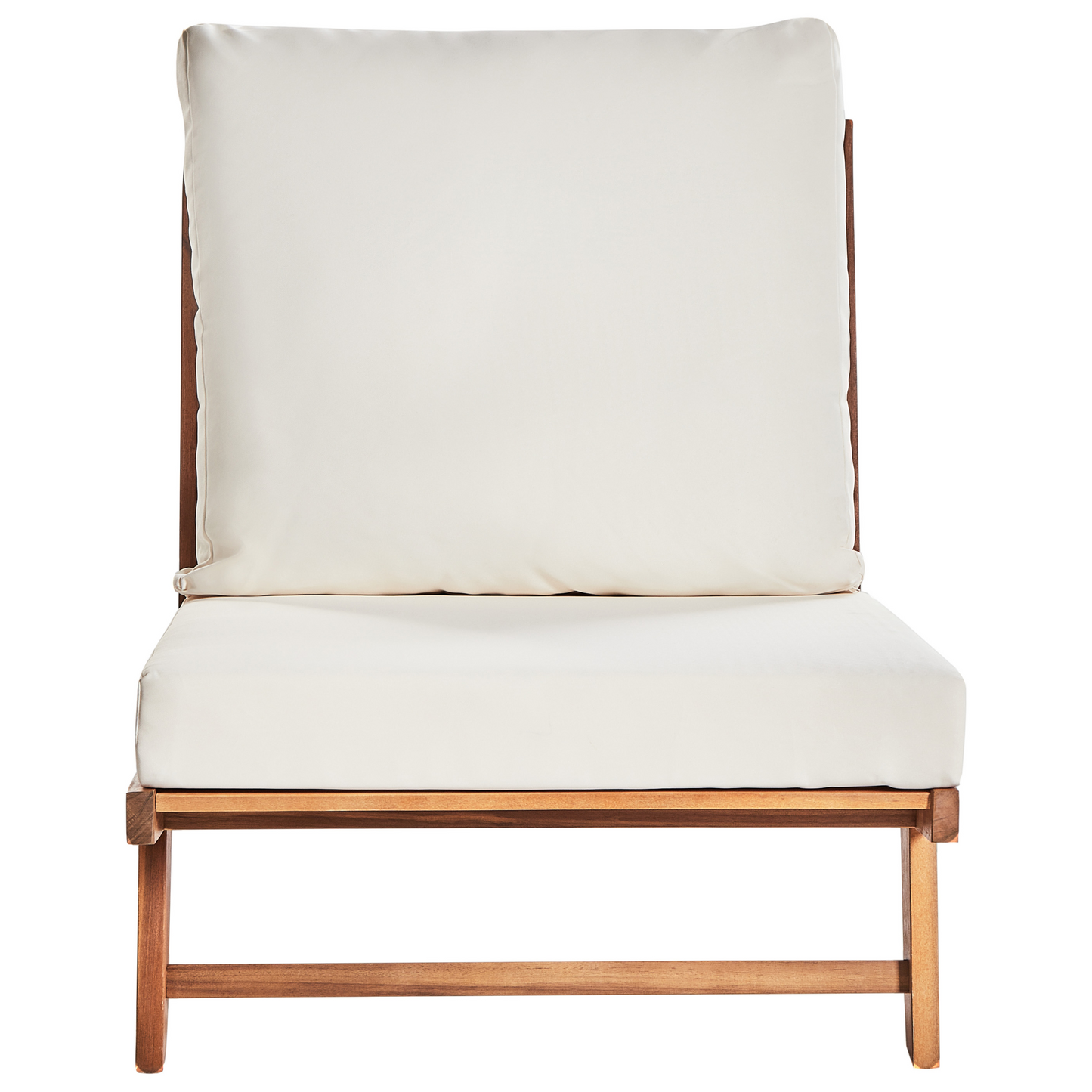 Acacia Living Set Of 2 Low Chairs With Light Wood Cushions