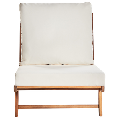 Acacia Living Set Of 2 Low Chairs With Light Wood Cushions