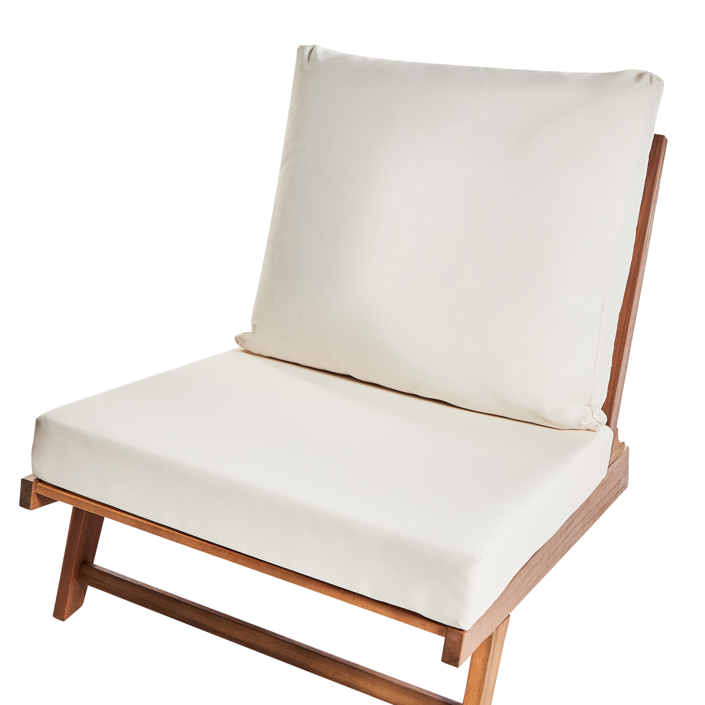 Acacia Living Set Of 2 Low Chairs With Light Wood Cushions