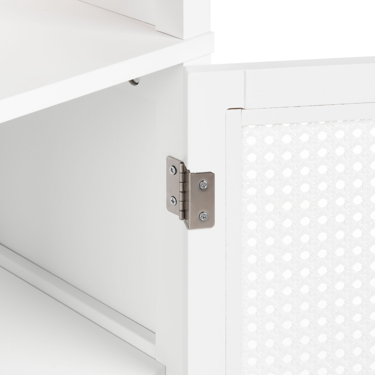 CasaLux White MDF Tall Bathroom Cabinet 30 X 160 Cm With Shelves And Perforated Door