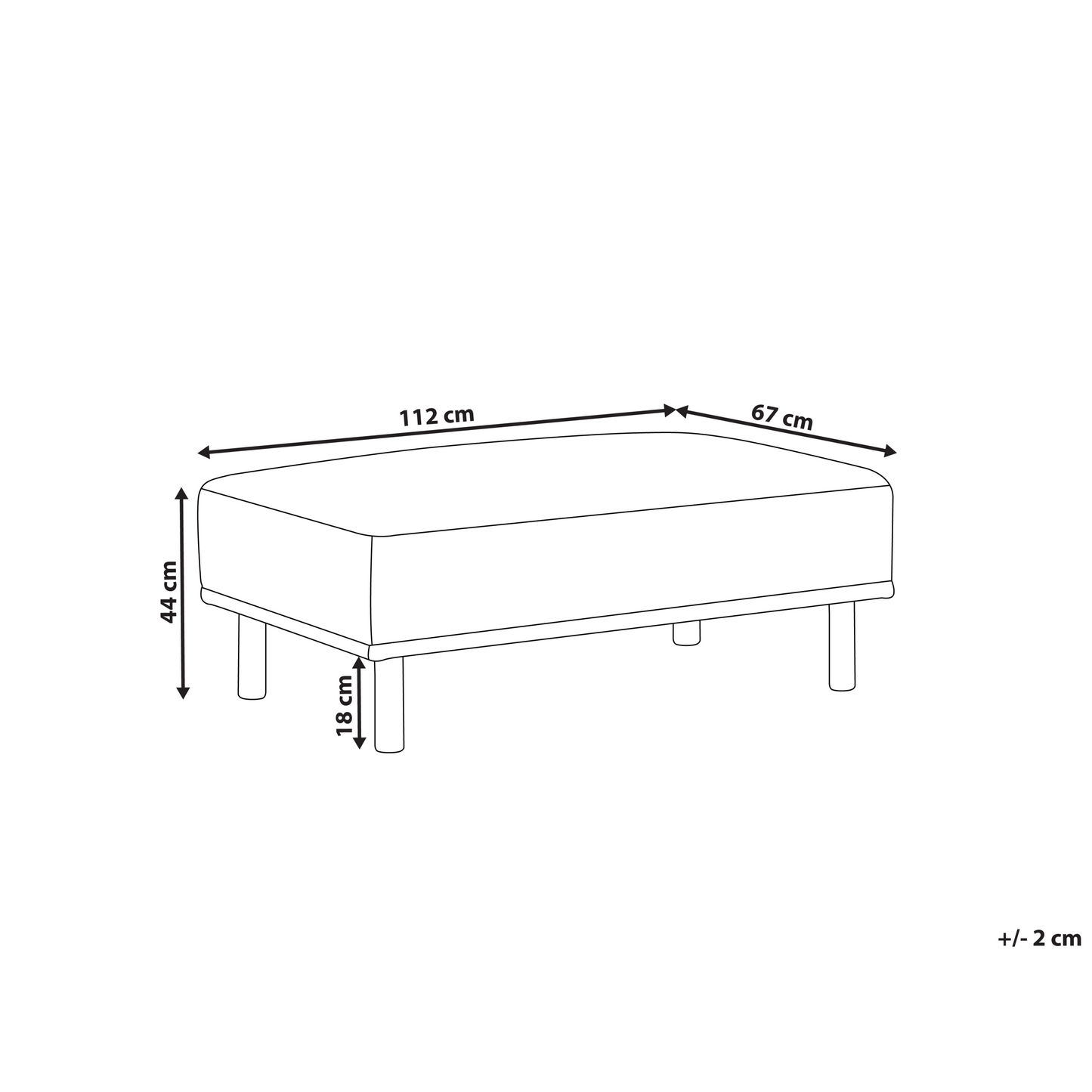 Taupe Fabric Ottoman Water Repellent Footstool With Legs