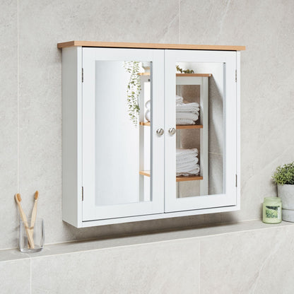 NordicLight Bathroom Mirror Cabinet White MDF 17x60 cm Wall Mounted
