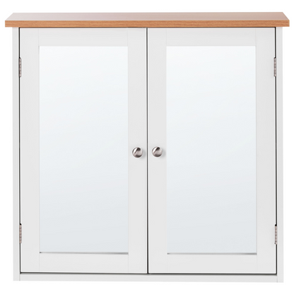 NordicLight Bathroom Mirror Cabinet White MDF 17x60 cm Wall Mounted