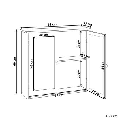 NordicLight Bathroom Mirror Cabinet White MDF 17x60 cm Wall Mounted