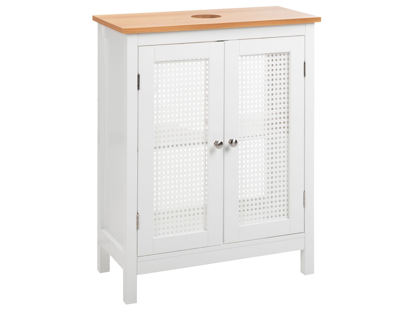 Aurora Washbasin Cabinet White MDF 60 x 75 cm Perforated Doors