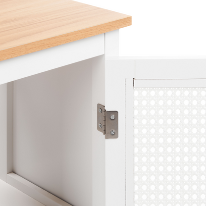 Aurora Washbasin Cabinet White MDF 60 x 75 cm Perforated Doors
