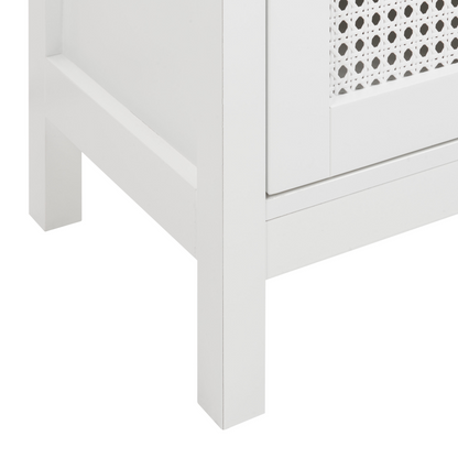 NovaCasa White MDF Bathroom Cabinet 30x75cm Shelves Perforated Doors