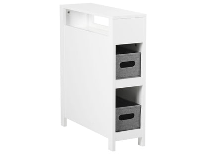 NovaHome White MDF Narrow Bathroom Cabinet 20x70 Cm With Baskets