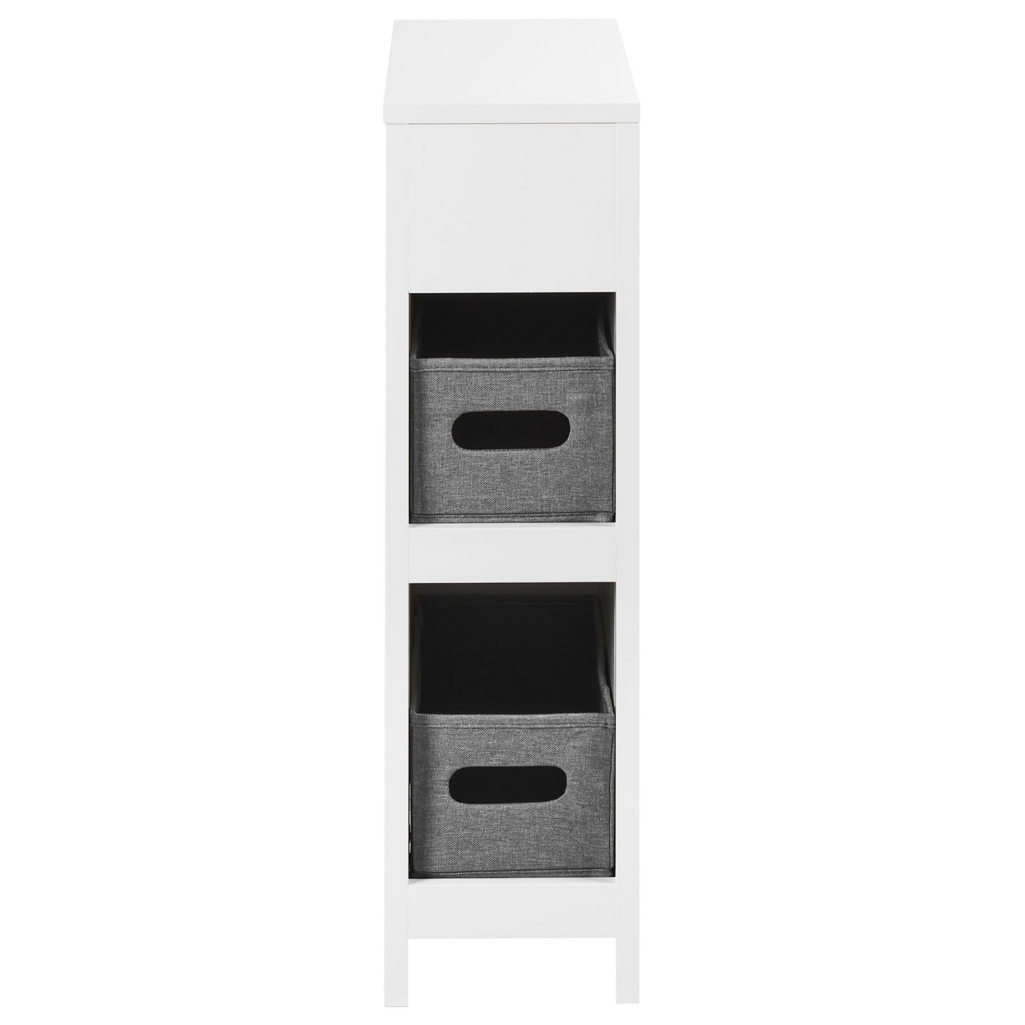 NovaHome White MDF Narrow Bathroom Cabinet 20x70 Cm With Baskets