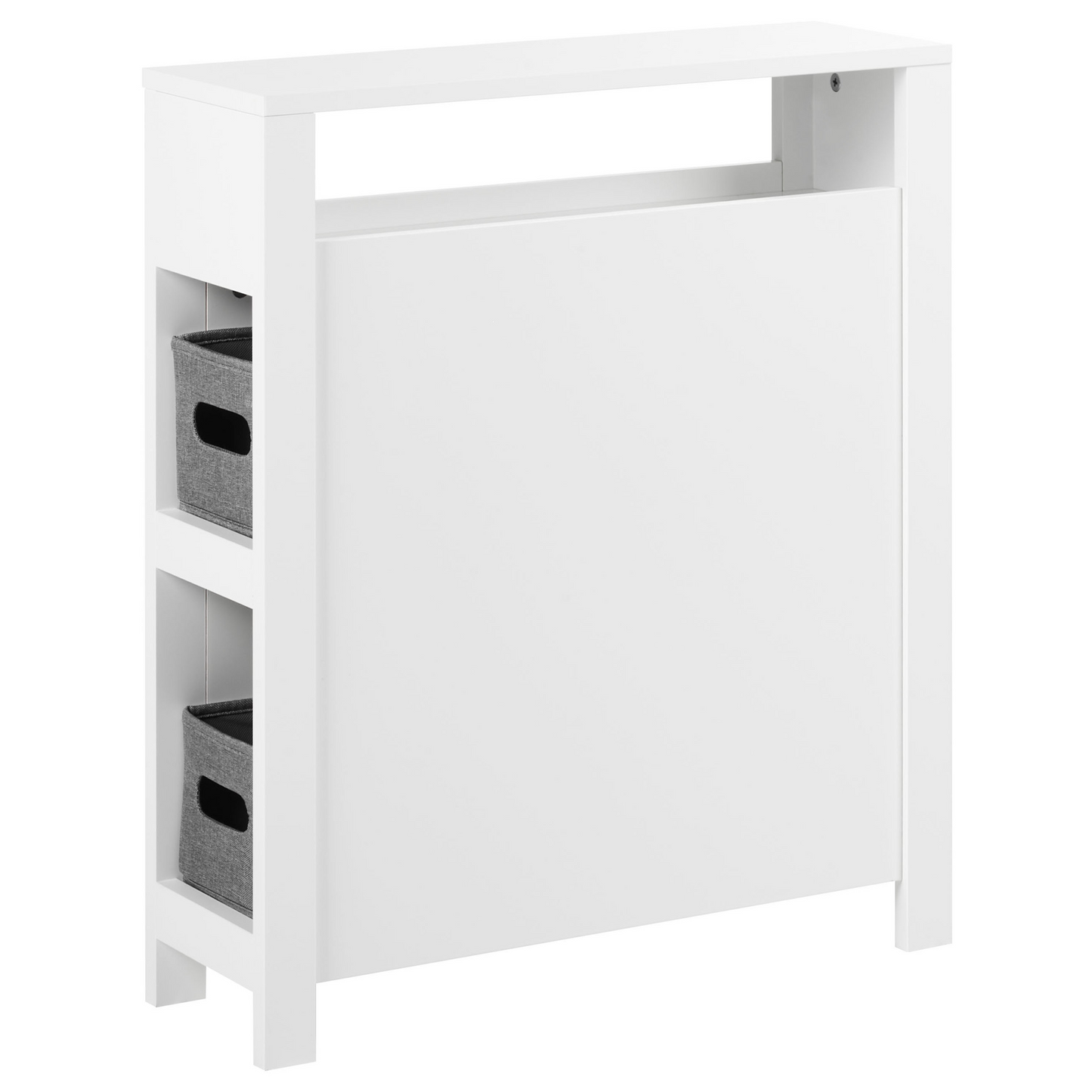 NovaHome White MDF Narrow Bathroom Cabinet 20x70 Cm With Baskets