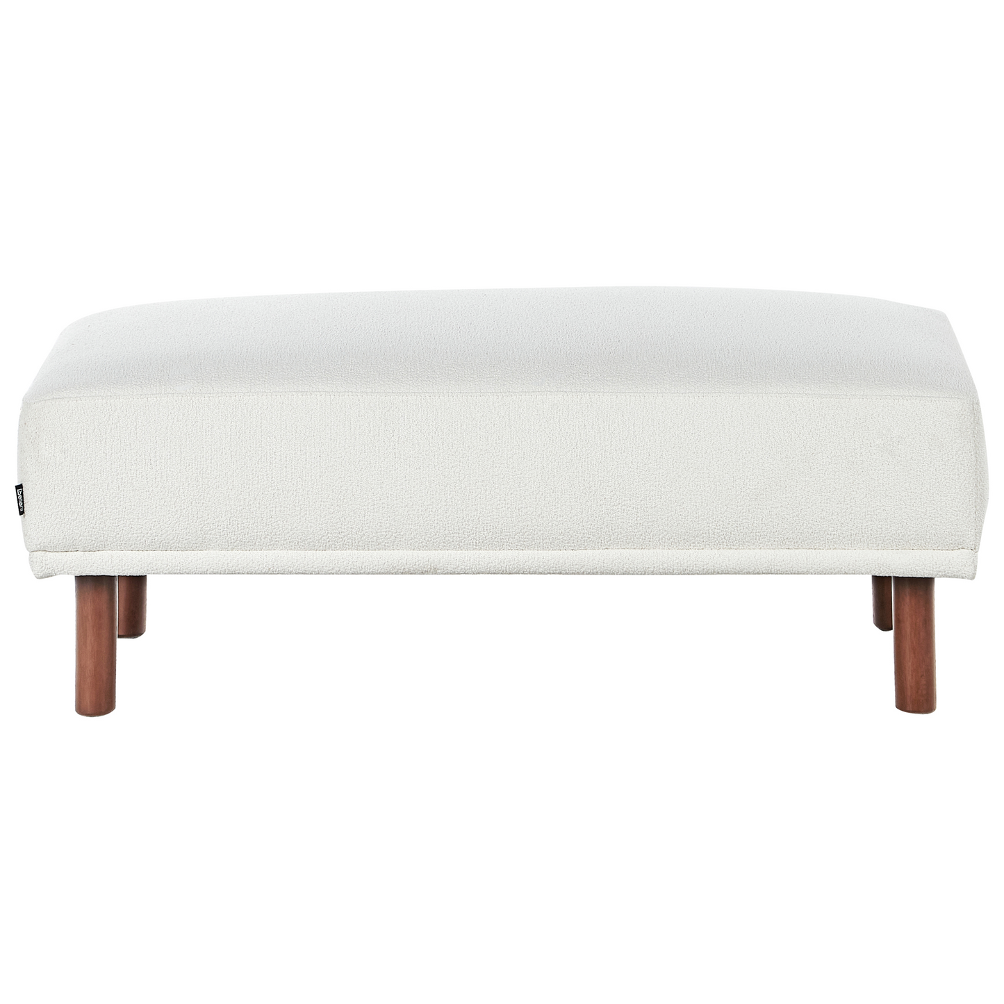 Boucle White Ottoman Rectangular Footstool On Legs