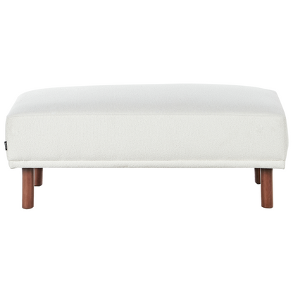 Boucle White Ottoman Rectangular Footstool On Legs