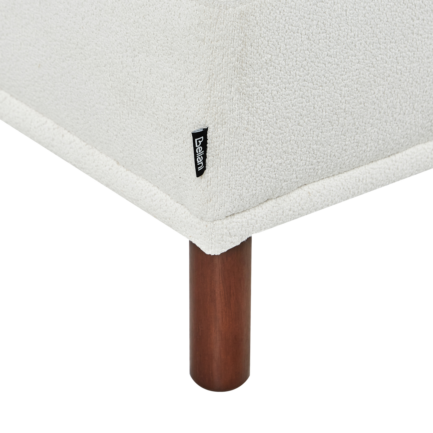 Boucle White Ottoman Rectangular Footstool On Legs