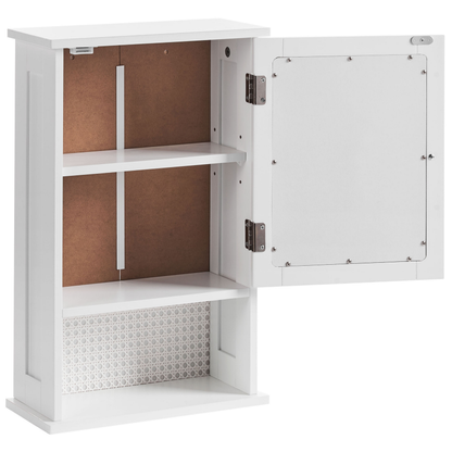 NovaLux Three Shelf Mirror Cabinet White MDF 34 x 53 CM