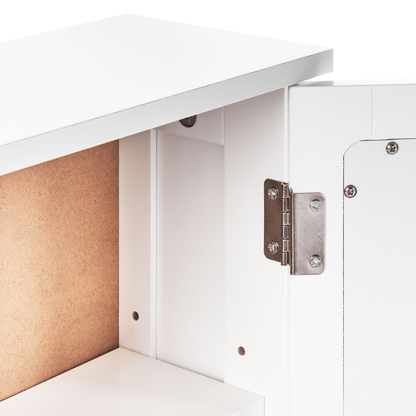 NovaLux Three Shelf Mirror Cabinet White MDF 34 x 53 CM