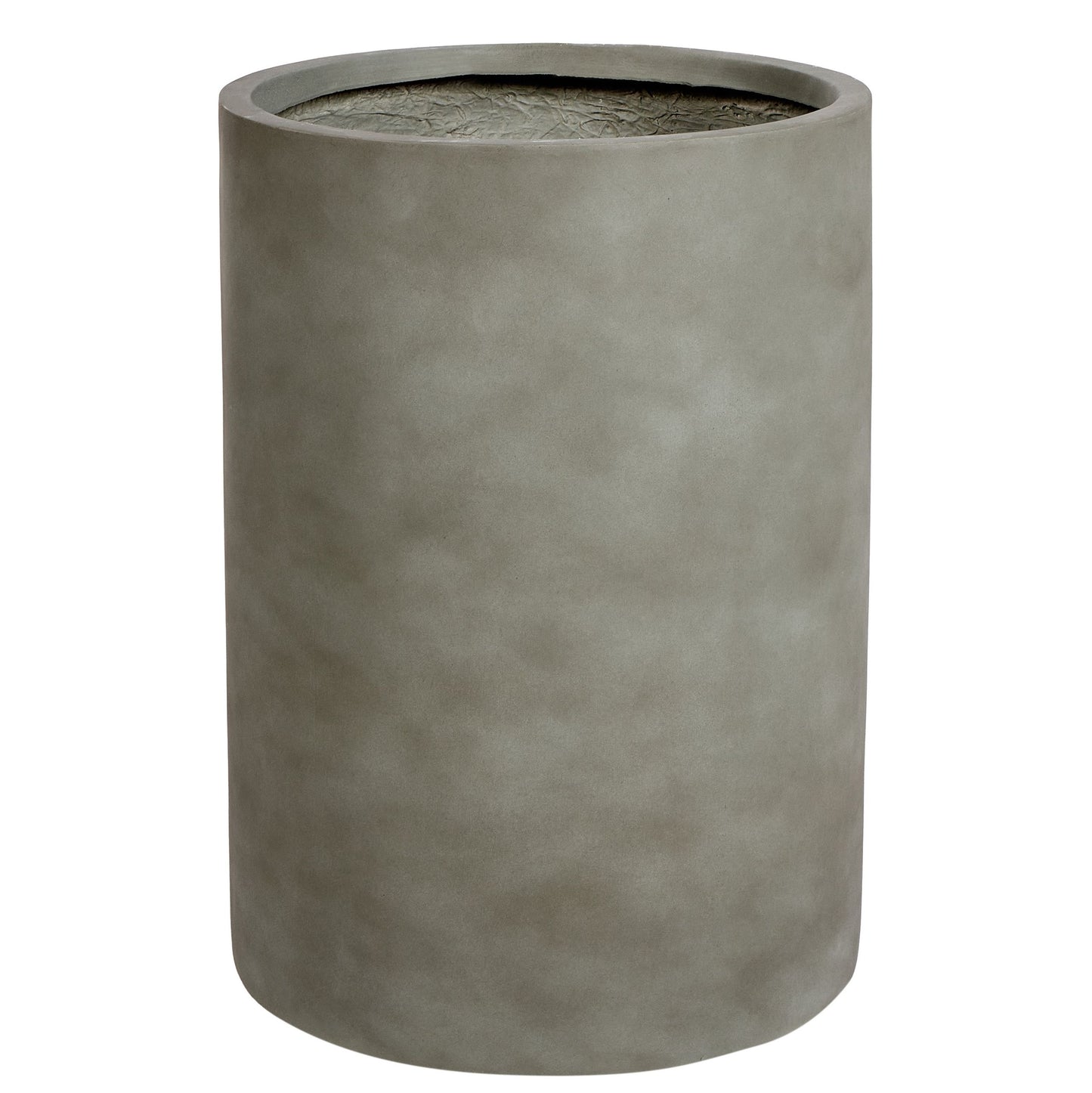 Plant Pot Grey Round Concrete Effect 36 x 36 x 51cm Indoor Outdoor Weather Resistant