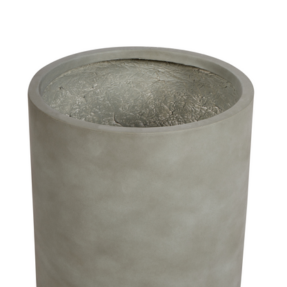 Plant Pot Grey Round Concrete Effect 36 x 36 x 51cm Indoor Outdoor Weather Resistant