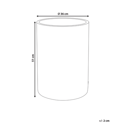 Plant Pot Grey Round Concrete Effect 36 x 36 x 51cm Indoor Outdoor Weather Resistant