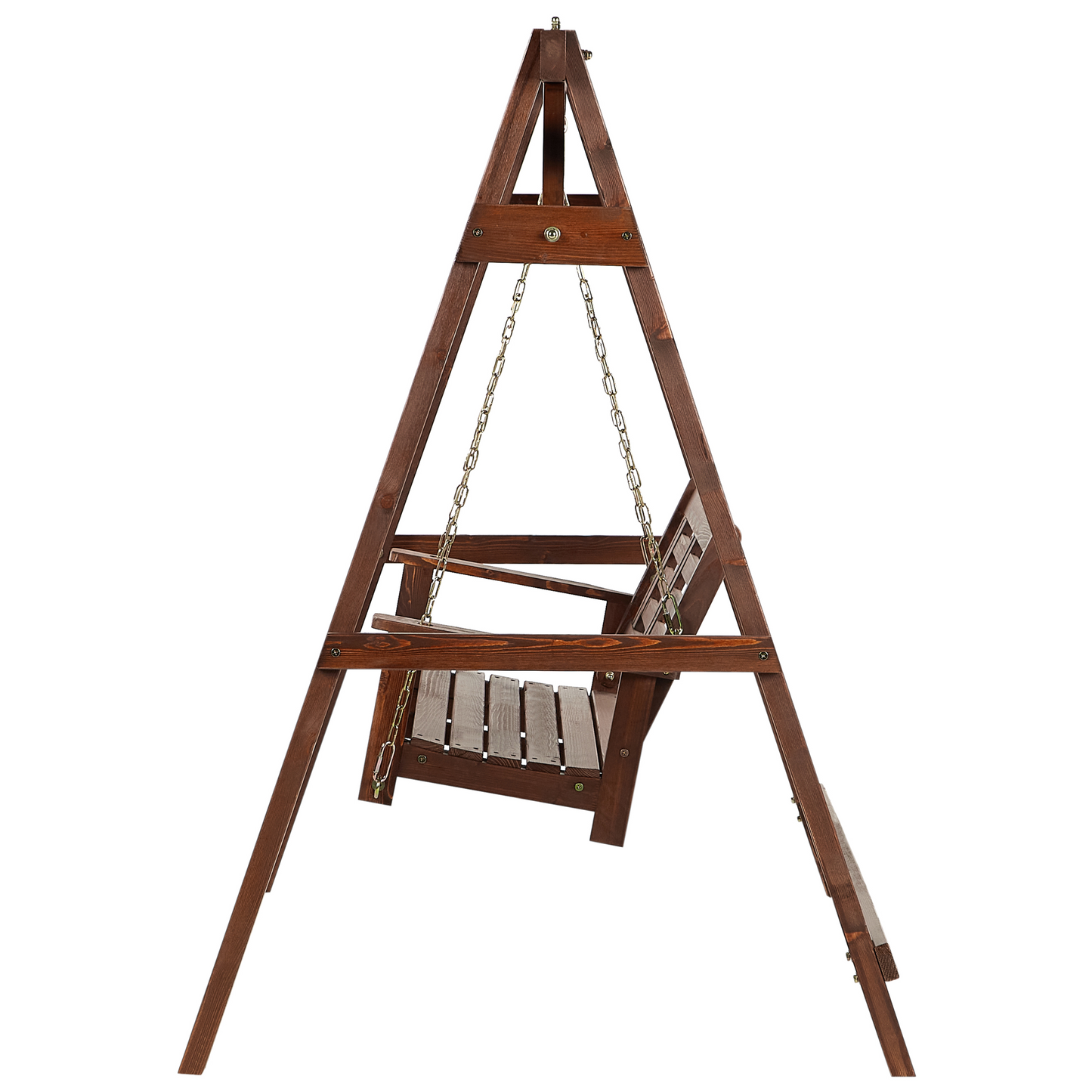Garden Swing Seat Spruce Wood Frame 2 Seater Freestanding