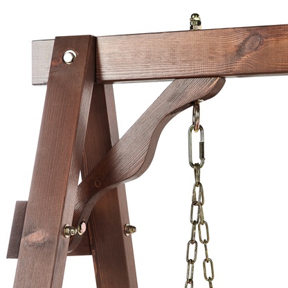 Garden Swing Seat Spruce Wood Frame 2 Seater Freestanding