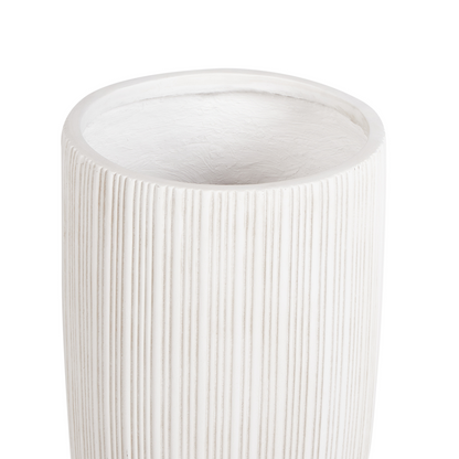 Beige Pinstripe Plant Pot 35 x 35 x 70cm Weatherproof Indoor Outdoor