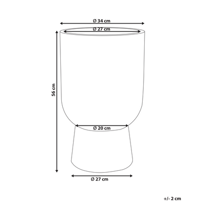 Plant Pot Graphite Grey 34 x 34 x 56 Round Pinstriped IndoorOutdoor