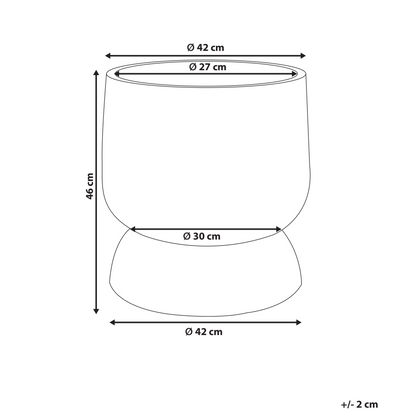 Plant Pot Grey 42 x 42 x 46cm Round Concrete Weather Resistant