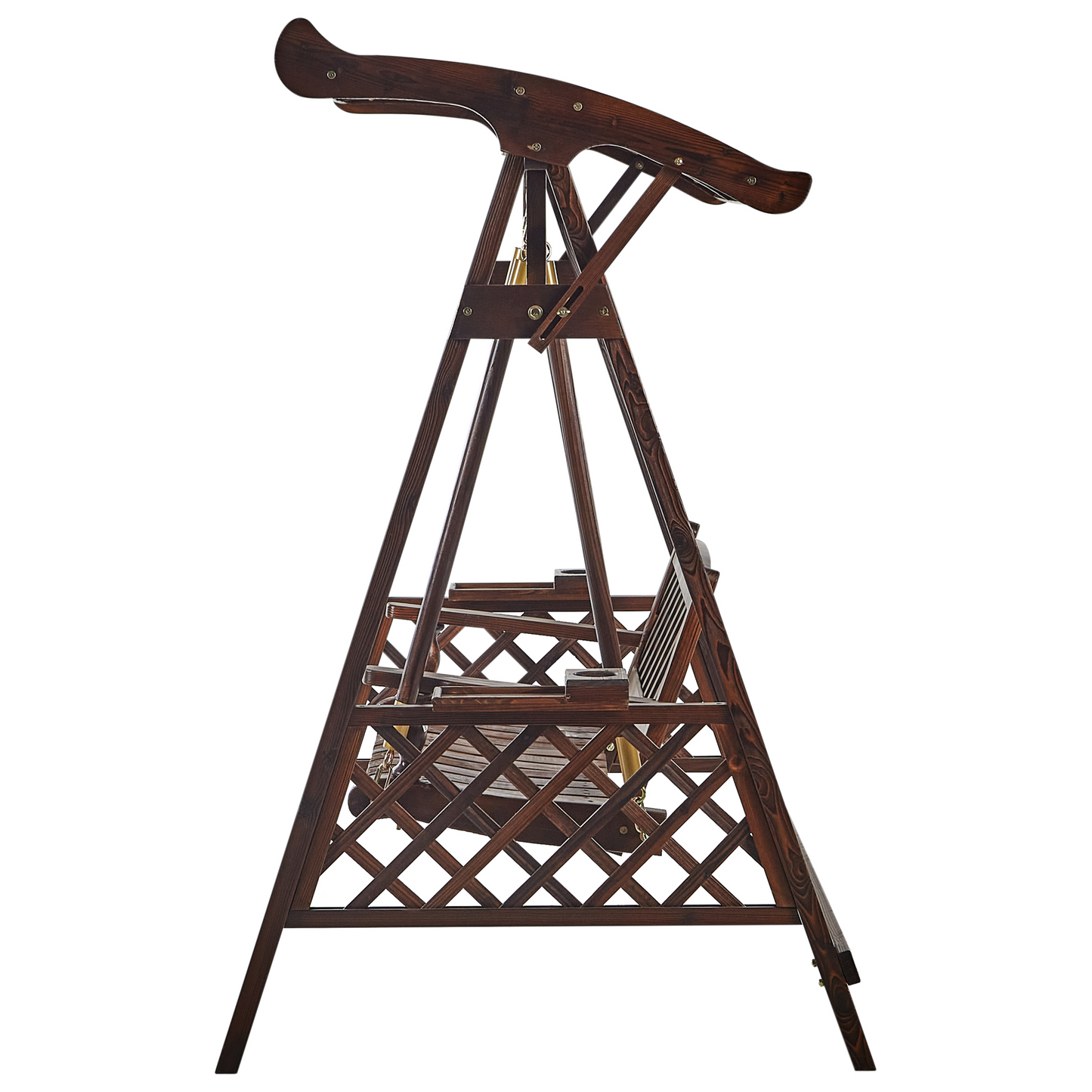 Garden Swing Canopy 2-Seater Spruce Wood Frame
