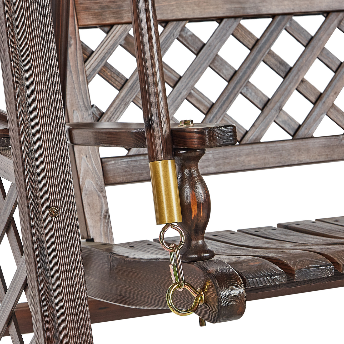 Garden Swing Canopy 2-Seater Spruce Wood Frame