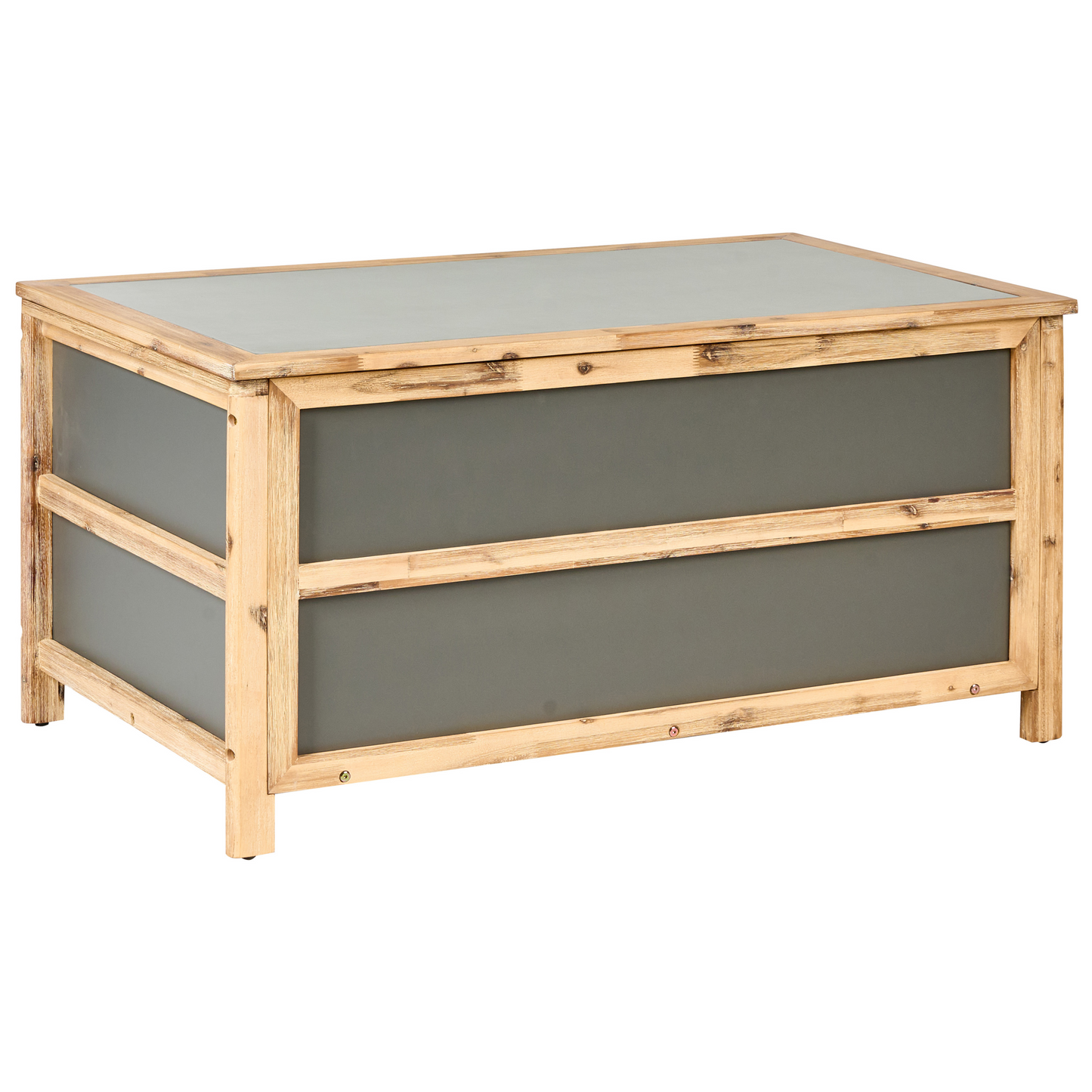Grey Concrete Acacia Wood Outdoor Storage Box 330L