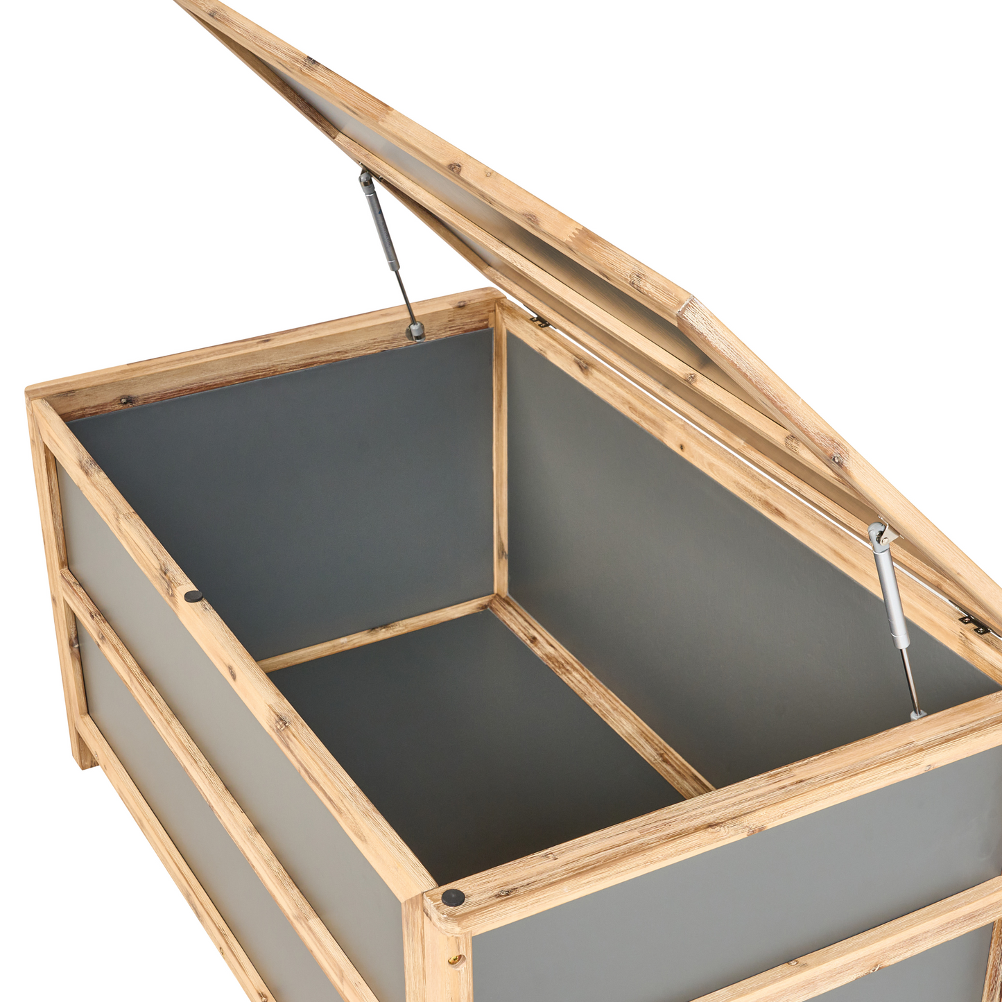 Grey Concrete Acacia Wood Outdoor Storage Box 330L