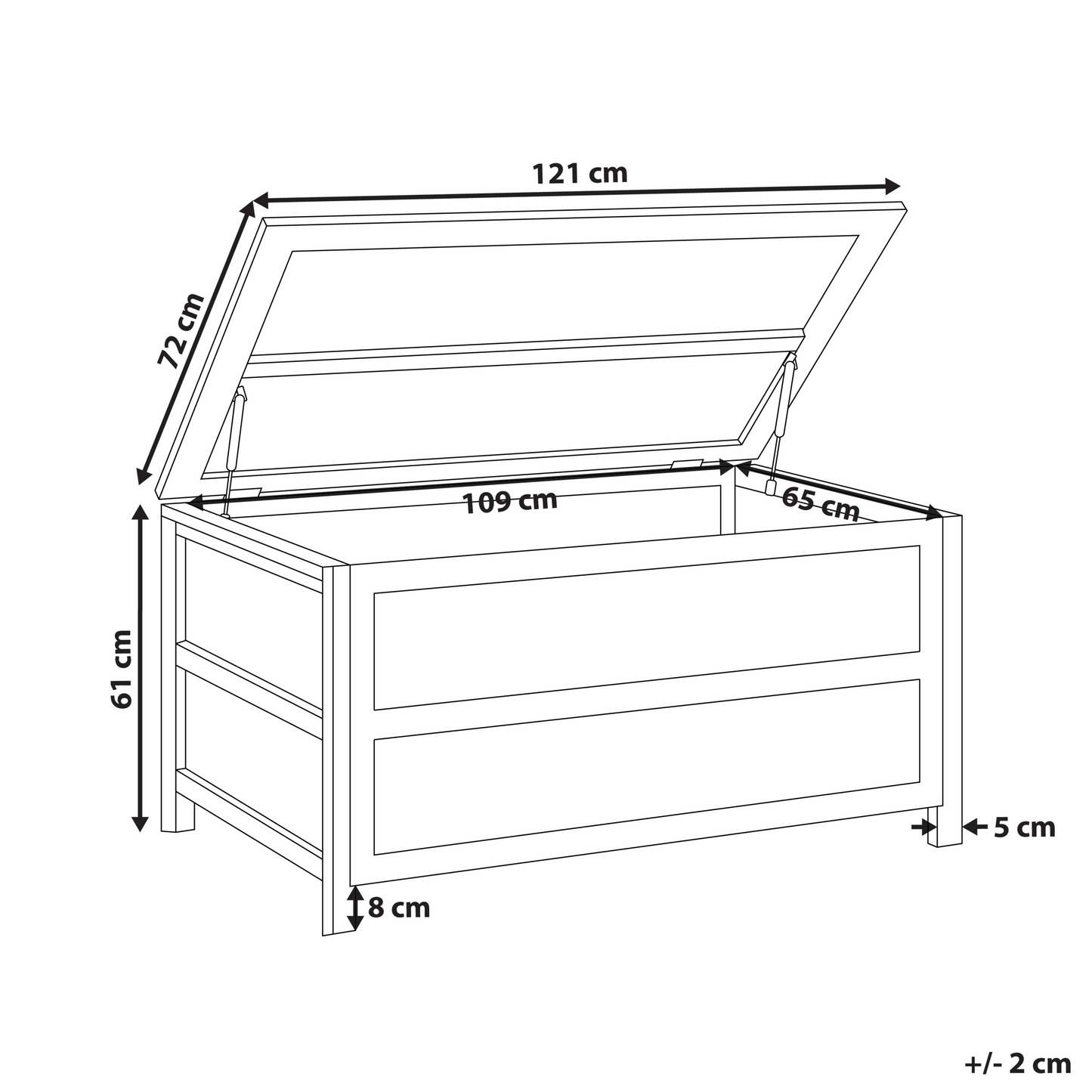 Grey Concrete Acacia Wood Outdoor Storage Box 330L