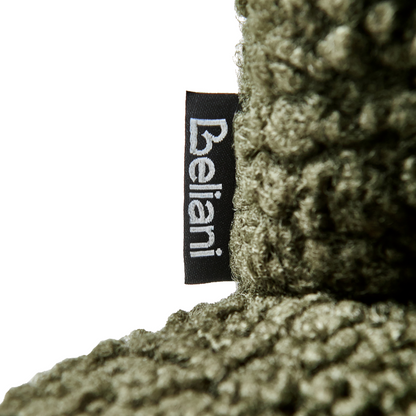 Armless Chair Dark Green Boucle Shell Back Black Metal Frame