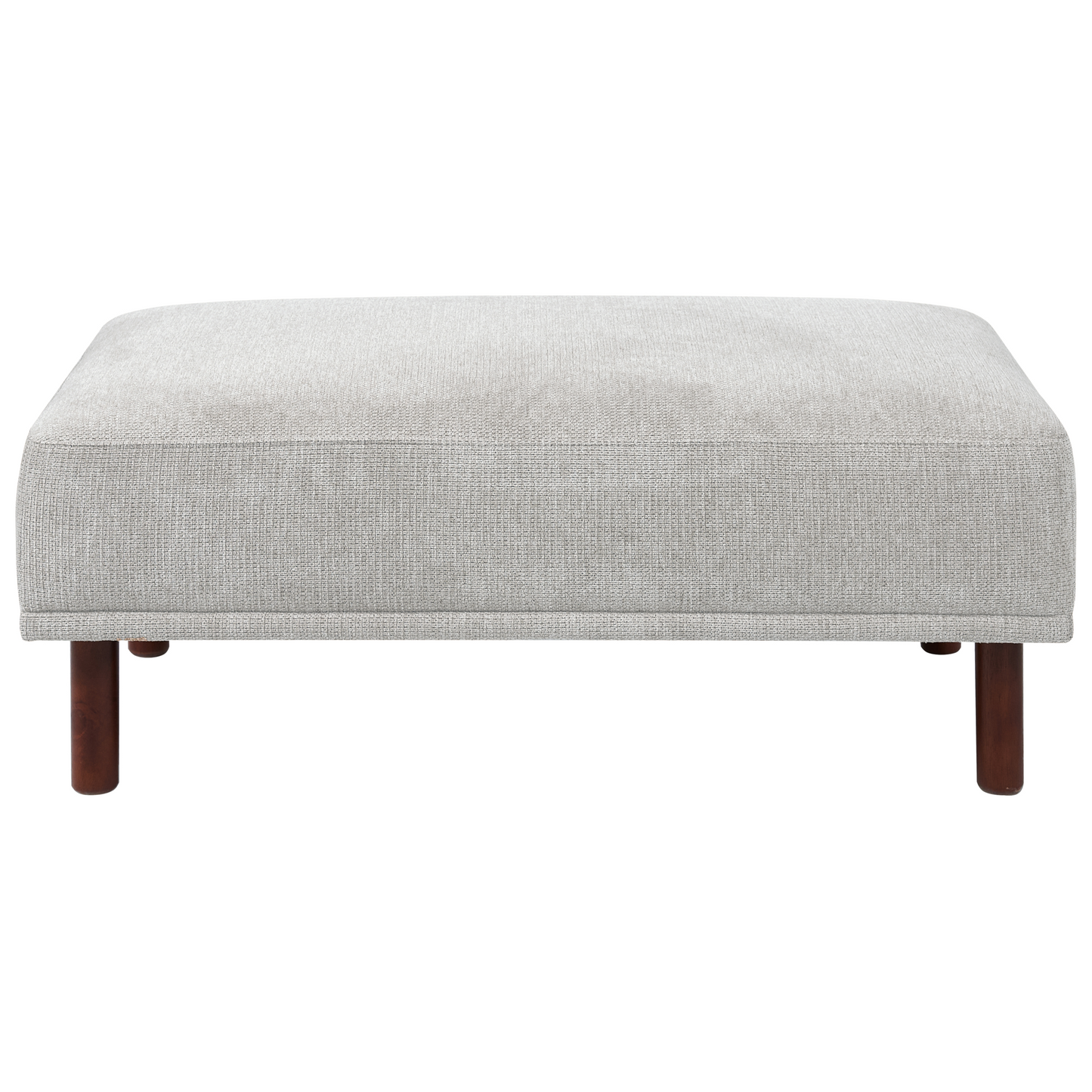 Fabric Light Grey Water Repellent Ottoman Footstool Rectangular on Wooden Legs for Living Room