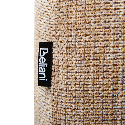 Beige Water-Repellent Ottoman Footstool With Wooden Legs
