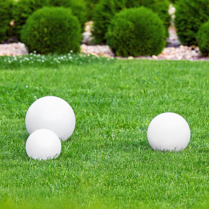 Solar Outdoor LED Ball Lamps Set Of 3 White IP67 Waterproof
