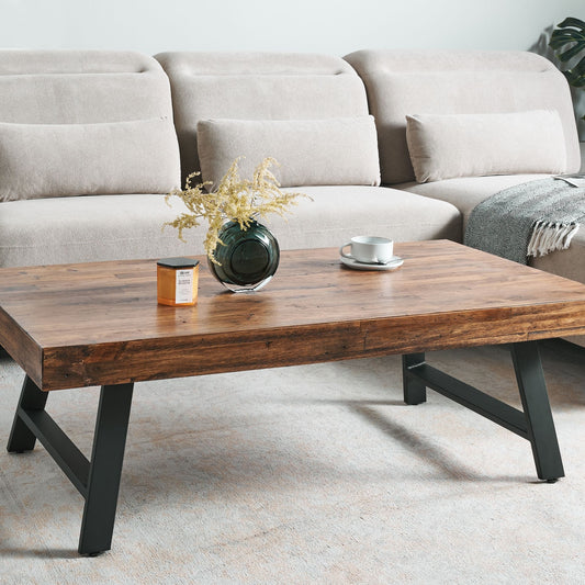 Aurora Dining Table 130x70 Dark Pinewood MDF Black Legs