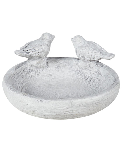Bird Bath Grey Water Feeder For Birds Outdoor Decorative Accent