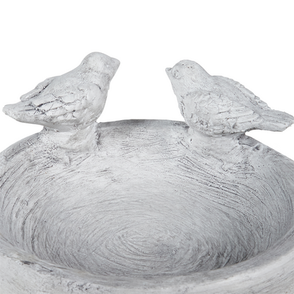 Bird Bath Grey Water Feeder For Birds Outdoor Decorative Accent