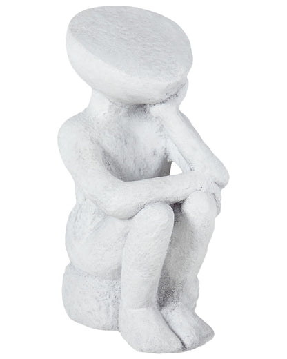 Decor Grey Figurine Contemplative Pose Indoor Outdoor Accent Piece For Garden And Living Room