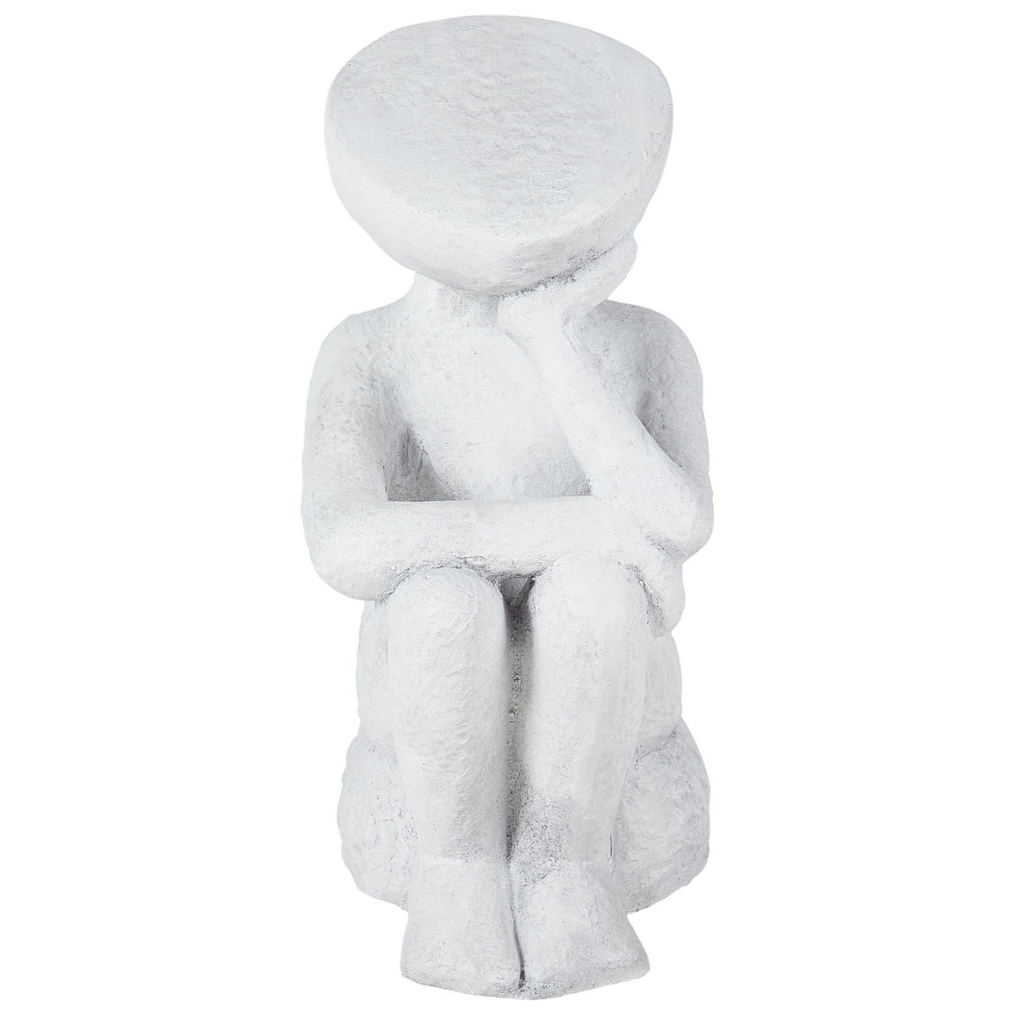 Decor Grey Figurine Contemplative Pose Indoor Outdoor Accent Piece For Garden And Living Room