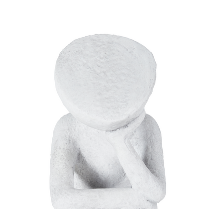 Decor Grey Figurine Contemplative Pose Indoor Outdoor Accent Piece For Garden And Living Room