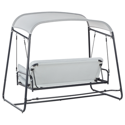 Patio Swing Light Grey Mesh 3 Seater Water Repellent