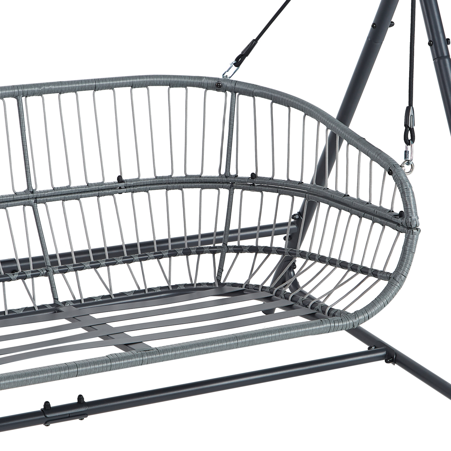 Patio Swing Light Grey Steel Frame 2 Seater